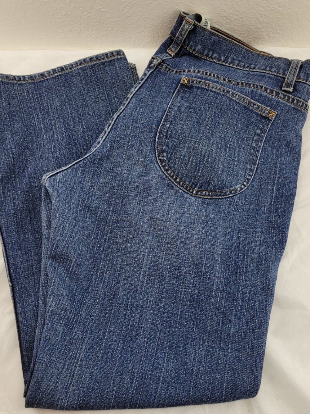 GAP Low Rise Capri Stretch Jeans Women's 16 Blue Cuffed Crop Pockets Vintage Y2K - Picture 5 of 12